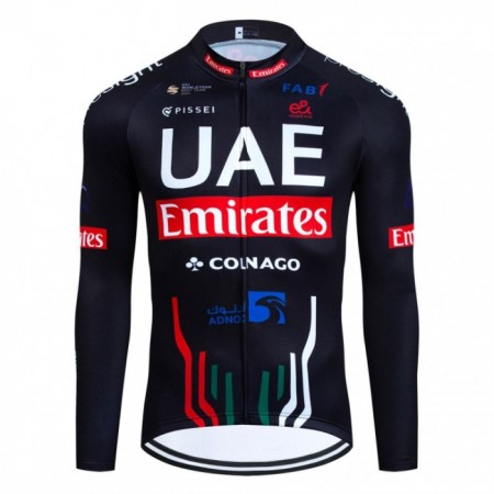 Cykeltrøje Langærmet 2024 UAE Team Emirates Sort